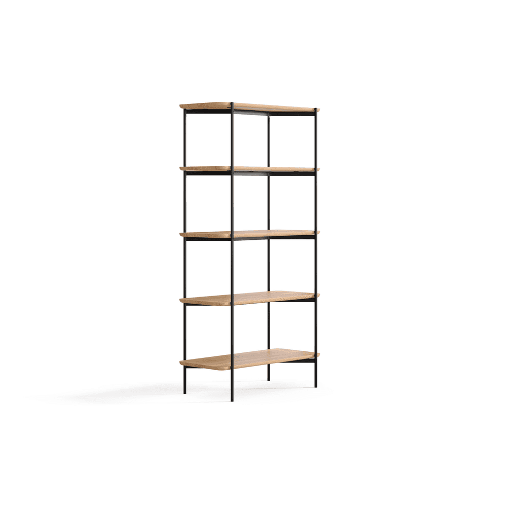 Gide Bookcase, Tall, Natural / Black Matte-2