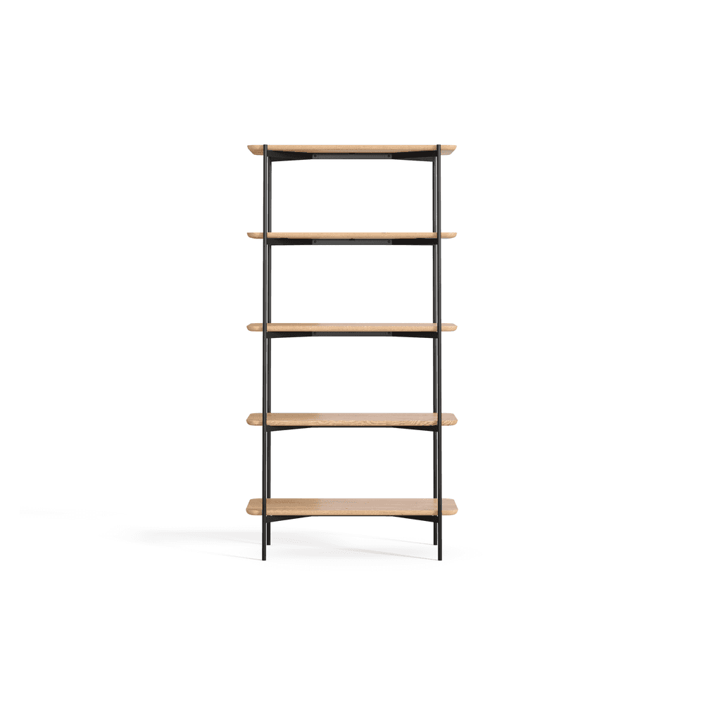 Gide Bookcase, Tall, Natural / Black Matte-0