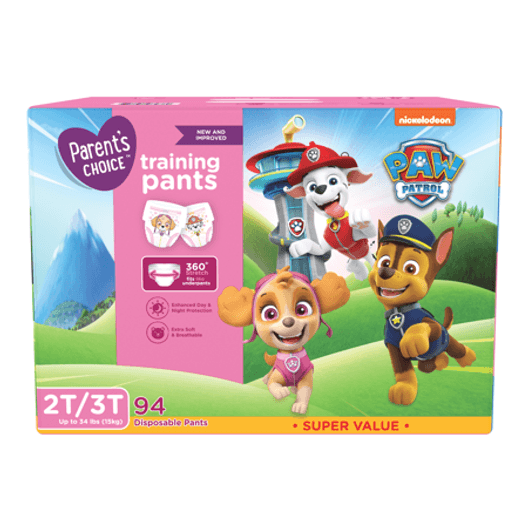 Parent S Choice 2T/3T Paw Patrol Training Pants For Girls 94Ct