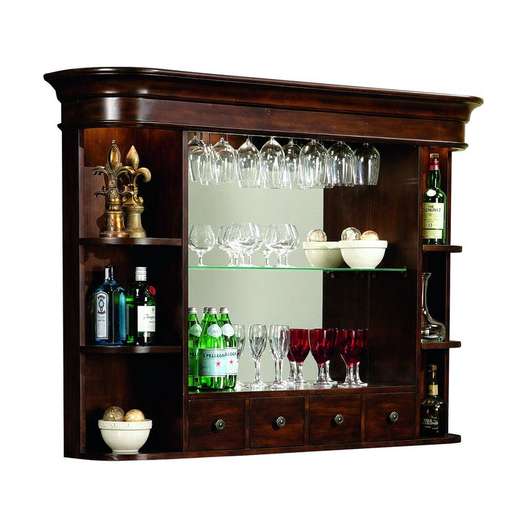 Howard Miller Niagara 61" 4 Drawer Hardwood Bar/Wine Cabinet, Rustic Cherry-2