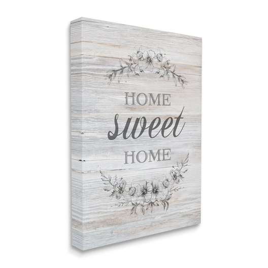 36" X 48" Stupell Industries Home Sweet Home Floral Stencil Ornament Rustic Sign-2