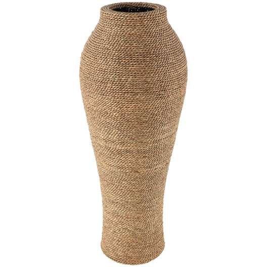 Brown Seagrass Handmade Tall Wrapped Vase-0