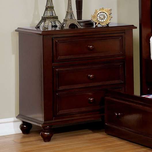 Dole Traditional Solid Wood 3-Drawer Youth Nightstand But Furniture Of America-0