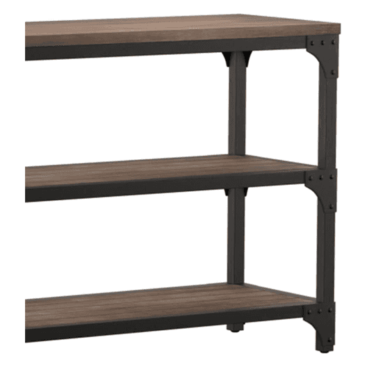 Acme Furniture Console Table In Weathered Oak & Antique Silver Finish -4