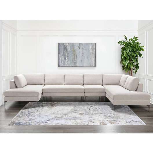Lavina 4-Piece Fabric Double Chaise Sectional-0
