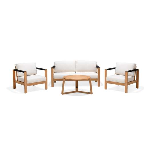 Better Homes & Gardens Braxton 4-Piece Wood Conversation Set With Off-White Cushions-0