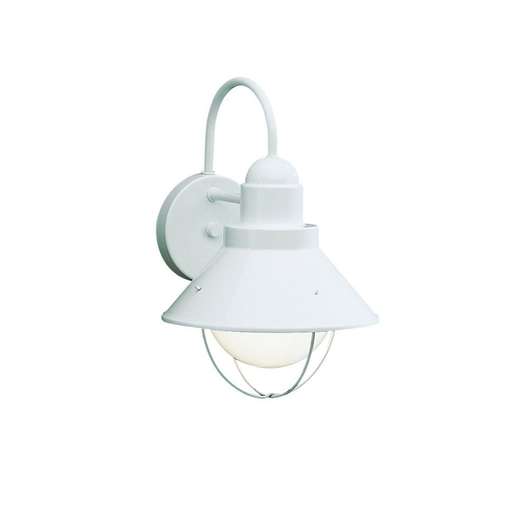 Kickler Seaside 1-Light White Outdoor Hardwired Barn Sconce With No Bulbs Included -0