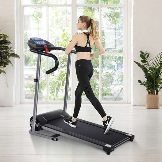 Electric Folding Treadmill With Lcd Display And Heart Rate Sensor-4