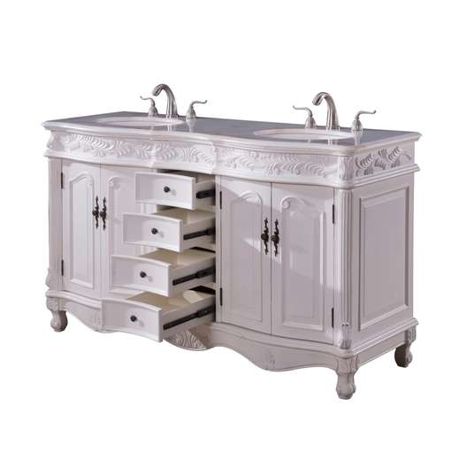 Elegant Lighting Winds 60" Free Standing Wide Vanity Set With Cabinet, Marble Top, And Undermount Sink-3