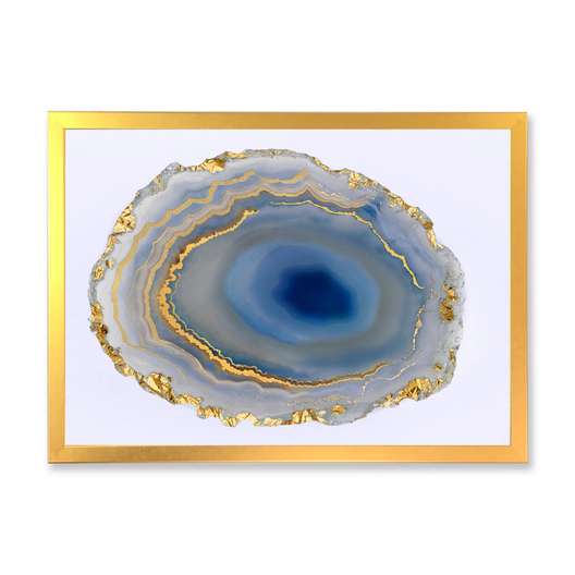 Golden Water Agate - Picture Frame Print On Canvas-0