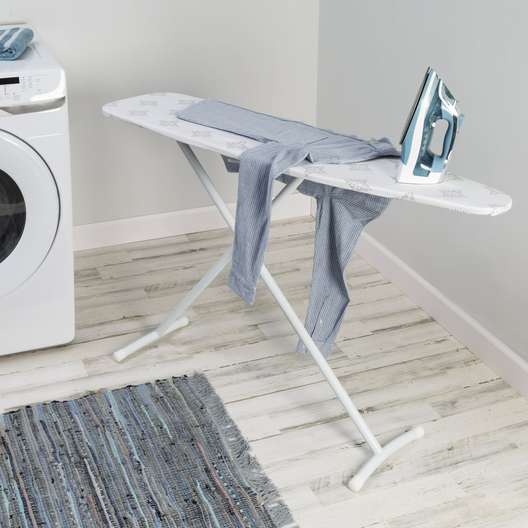 Set Of 2, Mainstays T-Leg Adjustable Height Ironing Board, Cream And Grey Cover-2