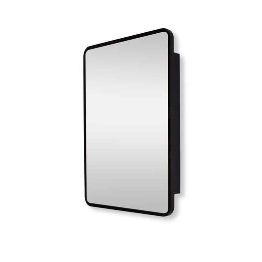 Kinwell Rectangular Black Aluminum Recessed/Surface Mount Medicine Cabinet With Mirror-2