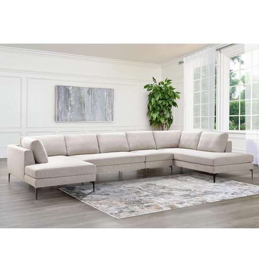 Lavina 4-Piece Fabric Double Chaise Sectional-4