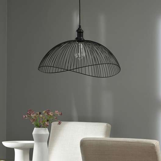 Sylvia River Of Goods Metal Woven Curved Shade Double Hanging Pendant Light - 19.75" X 18.75" X 13.25/61.25"-0