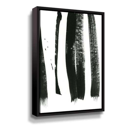 24" X 36" Artwall 'Black On White 3' By Iris Lehnhardt Framed Canvas Wall Art-0