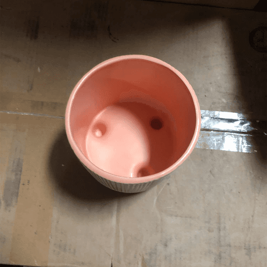 Sagebrook Home Ceramic Footed Planter, White/Pink -2