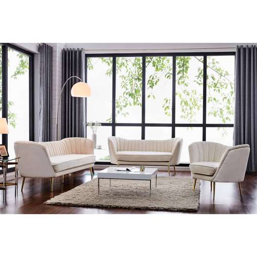 Meridian Furniture Margo Velvet Sofa In Cream-2