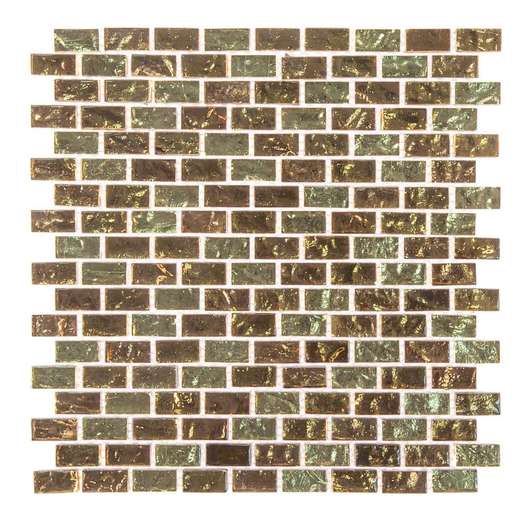9.38 Sq. Ft.  Jeffrey Court Infusion Gold Metallic 11.875" X 11.375" Interlocking Brick Glass Mosaic Tile, 10 Pieces -0