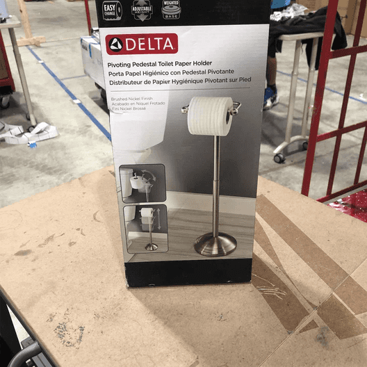 Delta Greenwich Pivoting Free-Standing Toilet Paper Holder Brushed Nickel-2