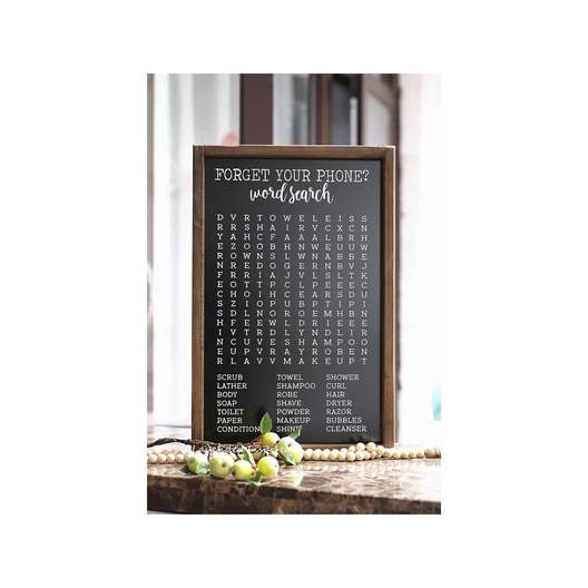 Lavender Inspired Funny Bathroom Word Search Signs Decor-12" X 18"（Black)-2