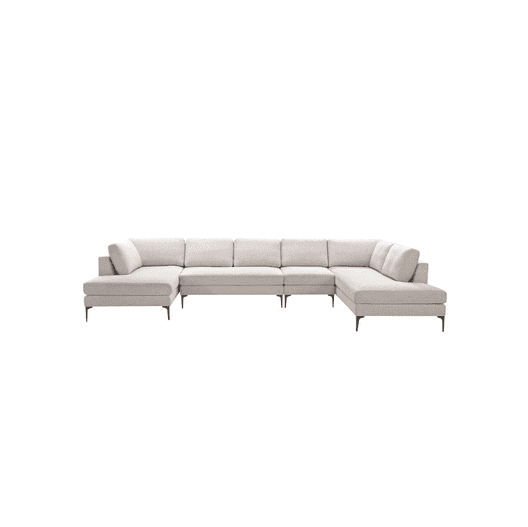 Lavina 4-Piece Fabric Double Chaise Sectional-2