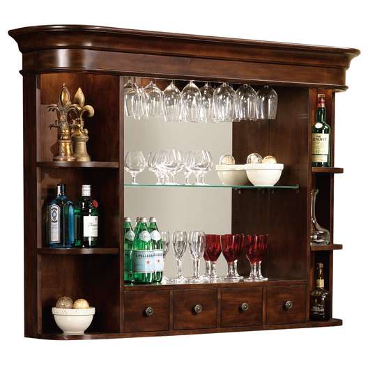 Howard Miller Niagara 61" 4 Drawer Hardwood Bar/Wine Cabinet, Rustic Cherry-0