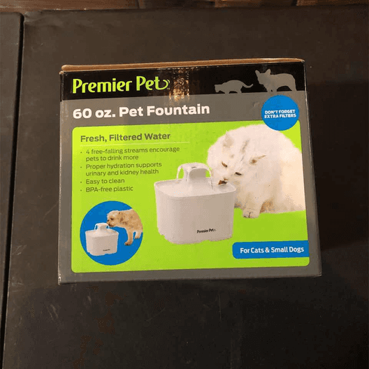 Premier Pet 60 Oz. Pet Fountain- Automatic Water Fountain For Cats & Small Dogs, Fresh, Filtered Water, Promotes Hydration, Adjustable Water Flow, Sle-2