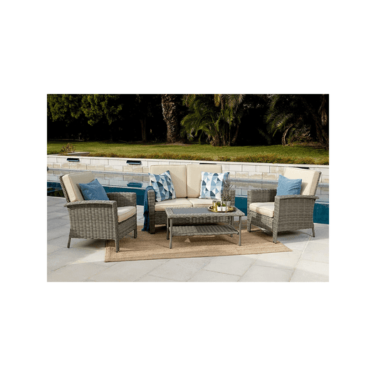 Quality Outdoor Living Milton All-Weather 4 Piece Deep Seating Set-0
