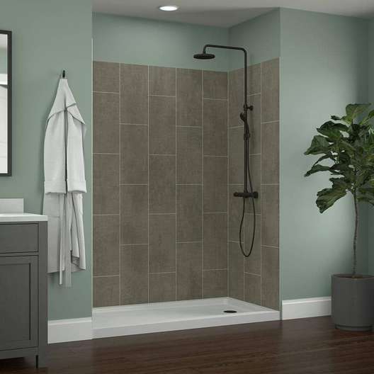Foremost Jetcoat 60" X 32" X 78" Five Panel Alcove Shower Wall Kit, Quary-3