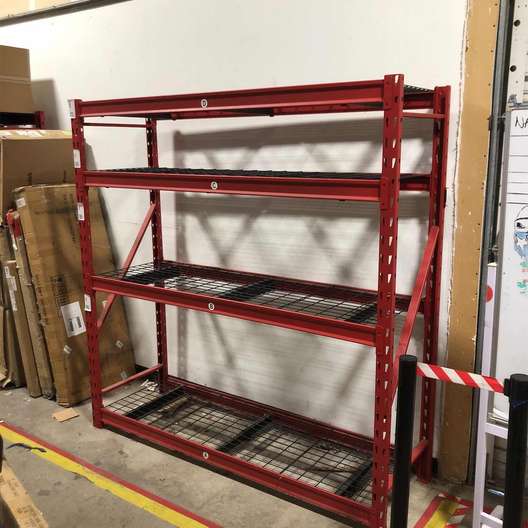 Husky 4-Tier Industrial Duty Steel Freestanding Garage Storage Shelving Unit In Red -1