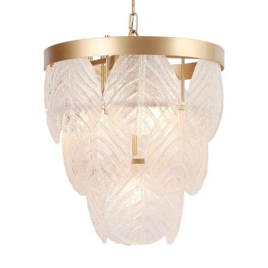 Modern Gold 4-Light Empire Style Chandelier Glass Pendant Lights For Dining Room - 15" D X 18" H-4