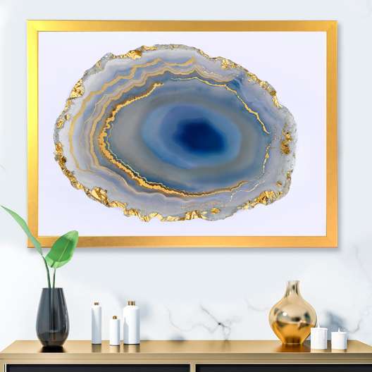 Golden Water Agate - Picture Frame Print On Canvas-2