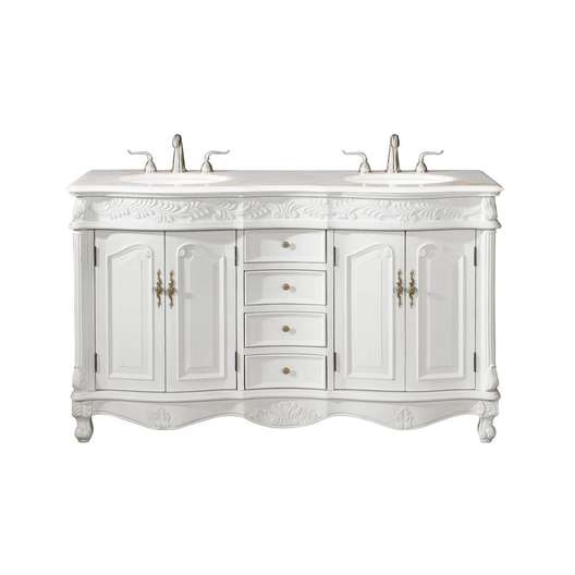 Elegant Lighting Winds 60" Free Standing Wide Vanity Set With Cabinet, Marble Top, And Undermount Sink-0