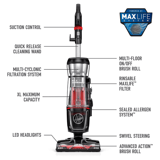 Hoover Maxlife Pro Pet Swivel Bagless Upright Vacuum Cleaner, Black-4