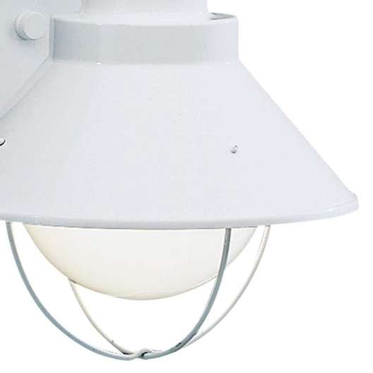 Kickler Seaside 1-Light White Outdoor Hardwired Barn Sconce With No Bulbs Included -2