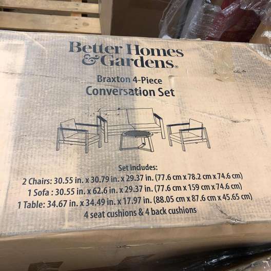 Better Homes & Gardens Braxton 4-Piece Wood Conversation Set With Off-White Cushions-5