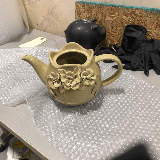 Sagebrook Home Ceramic Vintage Floral Teapot -2