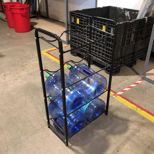  8 Slots 5 Gallon Water Bottle Storage Rack With 4 Empty Jugs -2
