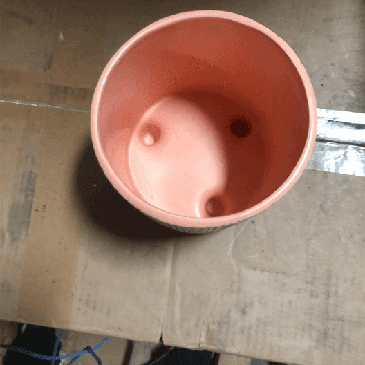 Sagebrook Home Ceramic Footed Planter, White/Pink -1