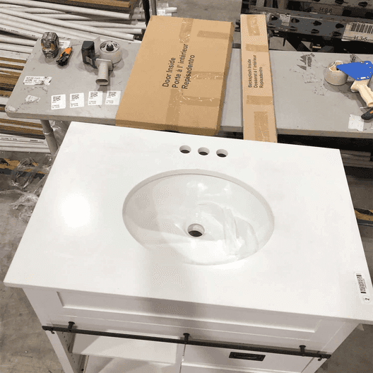 Style Selections Morriston 30" White Undermount Single Sink Bathroom Vanity With White Engineered Stone Top-6