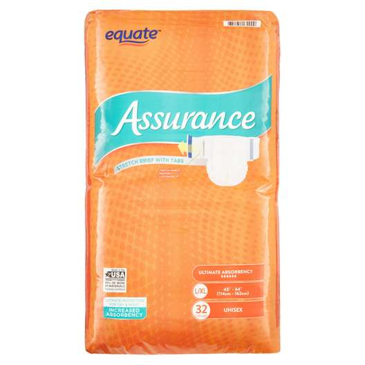 Set Of 2, Assurance Incontinence Unisex Stretch Briefs With Tabs, Ultimate  Absorbency