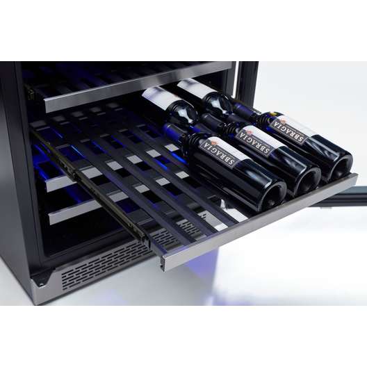 Zephyr - Presrv 24" 53-Bottle Wine Cooler With Single Temperature Zone And 39 Dba - Stainless Steel/Glass-3