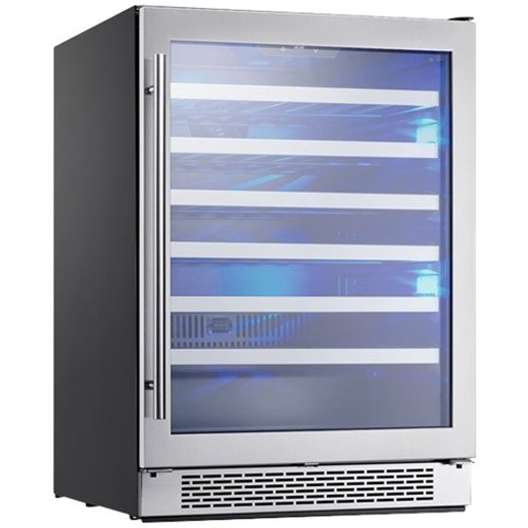 Zephyr - Presrv 24" 53-Bottle Wine Cooler With Single Temperature Zone And 39 Dba - Stainless Steel/Glass-2